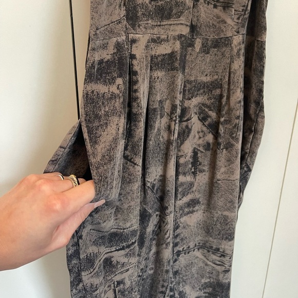 Vena Cava Silk Black and Brown Jumpsuit Denim Like Pattern - Picture 8 of 9